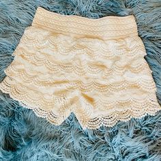 Lacey Detail Soft Shorts. Ivory Color. Says Large But Fits Like Small Or Medium. Nwt Soft Shorts, Ivory Color, Womens Shorts, Women Shopping, Color