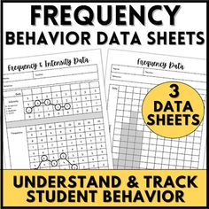 three data sheets with the text, 3 data sheets for students to use