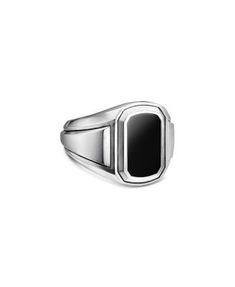 David Yurman Men's Deco Signet Ring with Black Onyx Black Signet Ring Men, Black Signet Ring, David Yurman Mens, Black Onyx Jewelry, Signet Ring Men, Onyx Jewelry, Ring Men, David Yurman, Signet Ring