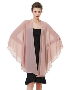 PRICES MAY VARY. SOFT & AIRY CHIFFON --- The fabric surface of this shawl is smooth, lightweight, bring you extraordinary feeling of wearing. COVER YOUR SHOULDERS & ARMS PERFECTLY --- This shawl is wide enough gives you a very elegant look. One Size fits all. ELEGANT STYLE --- The shape of this shawl is like a beautiful dancing Butterfly. PERFECT for MANY OCCASIONS --- This special wrap is ideal for brides, bridesmaids, weddings, mother’s gift or any formal events. EASY CARE --- You just need hu Elegant Spring Cape Shawl, Bridal Shawls And Wraps, Dresses With Scarf, Evening Scarf, Evening Shawls, Chiffon Shawl, Bridal Wrap, Evening Party Gowns, Chiffon Evening Dresses