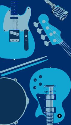 an image of guitars and musical instruments