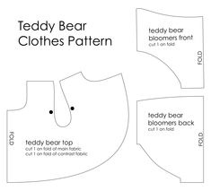 the teddy bear clothes pattern is cut out and ready to be sewn