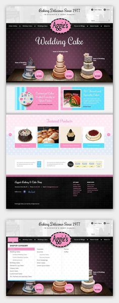 the website design for wedding cake company