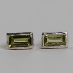 Peridot Silver Stud Earrings - Ten Thousand Villages Baguette Earrings, Baguette Earring, Chain Scarf, Candle Wall Decor, Ten Thousand, Cuff Rings, Silver Stud Earrings, Accessories Bags Purses, Tea Accessories