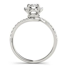 This romantic ring features 1/3 ctw. of sparkling diamonds that reach down the band. A 1.0 - 1.0 ct. round shape stone can be set with this ring.This ring can be customized for other stone sizes or shapes. Please contact us for assistance. Wedding Diamond Ring With Halo Setting, Round Cut Diamond Promise Ring, Round Diamond Ring For Proposal, Round Cut Diamond Ring With Halo Setting For Proposal, Diamond Halo Ring With Round Stone, Lab Grown Diamond Ring For Proposal, Halo Diamond Ring With Round Stone, Lab-grown Diamond Ring For Proposal, Lab Grown Diamond Proposal Ring