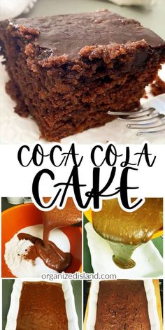 a collage of photos showing different types of chocolate cake