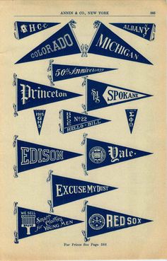 an old advertisement for red sox pennants