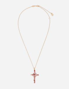 The DG crossed logo has been added as the end of the adjustable chain, while an oval plate bearing the “Dolce & Gabbana” logo has been placed by the fastening. Technical specifications: Red Gold 18 Kt. Length:15.8 + 2 + 2 inches; 40 + 5 + 5 cm adjustable. Measure Cross: 3,5 cm Gemstones: 5 round tourmalines; 2 oval tourmalines; 3 square tourmalines; 2 pear tourmalines; 1 oval tourmaline; 2 rectangular tourmalines. Made in Italy Luxury Cross Jewelry With Adjustable Chain, Luxury Cross Pendant Jewelry With Adjustable Chain, Luxury Red Oval Pendant Necklace, Elegant Red Cross Pendant Jewelry, Necklaces Red, Oval Plate, Purple Jewelry, Watches Jewelry, Pink Tourmaline