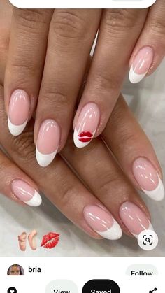 Festive Tips Nails, Simple Nails Red And Black, Pink Tips With Gems, Winter Nails 2024 Christmas, Pink Simple Nail Ideas, Red French Tip Nails With White Line, Cute Simple Flower Nails, Simple Nails Dots, Simple French Tips With Design