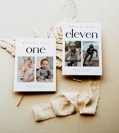 two children's book covers sitting on top of a white surface next to a pair of hair clips