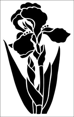 a black and white silhouette of a flower