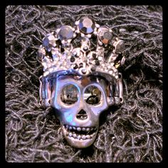 This Ring Is Cool With A Skull That Has A Blingy Crown. It Has A Stretchy Band So It Will Fit Different Sizes. Edgy Skull Ring Gift, Adjustable Edgy Skull Ring Gift, Adjustable Edgy Skull Ring As Gift, Edgy Skull Ring For Halloween Gift, Edgy Skull Ring As A Gift, Edgy Skull Ring For Gift, Edgy Skull Ring For Halloween, A Skull, Ring Color