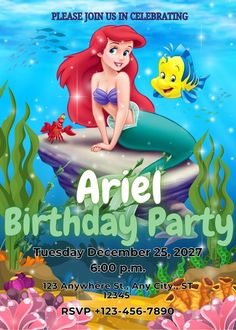 the little mermaid birthday party is on