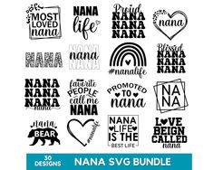 the nama svg bundle is shown in black and white