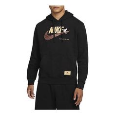 Nike NSW Coffee Bean Graphic Hoodie 'Black' DX6513-010 (Men's/Solid Color) Nike Hoodie With Logo Print For Fall, Nike Black Hoodie With Logo Print, Black Nike Hoodie With Logo Print, Nike Urban Black Hoodie, Nike Black Graphic Print Sweatshirt, Nike Black Hoodie For Fall, Nike Black Hoodie For Winter, Nike Black Cotton Hoodie, Nike Black Urban Sweatshirt