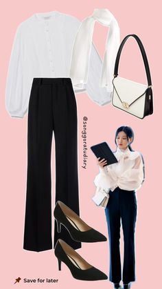 Kim Yoo Jung Do Do Hee My Demon KDrama Inspired Korean Black & White Office Outfit White Office Outfit, Black White Office, White Mini Bag, Dinner Outfit Winter, Office Ootd, Black And White Office, European Summer Outfits