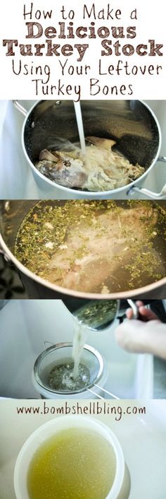 how to make turkey stock using your leftover turkey bones