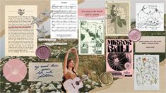 an altered collage with various images and text on the bottom right hand corner is a woman reaching up into the air