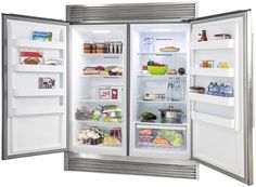 an open refrigerator with its doors wide open