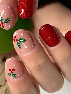 Kutek Disney, Red Christmas Nails, Cute Christmas Nails, Christmas Nails Easy, Thanksgiving Nails