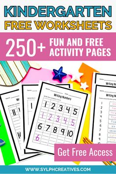 the free printable worksheet for kids to use with their numbers and letters