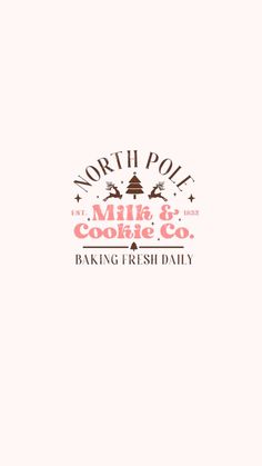 the logo for north pole coffee co, baking irish daily on a white background with red lettering