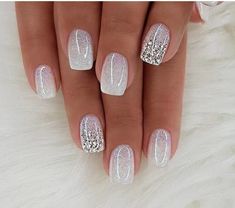 Dream Wedding Nails, January Nail Designs, January Nails, Fingernail Designs, Nail Colors Winter, Stylish Nails Designs, Accent Nail, Cute Gel Nails, Bride Nails