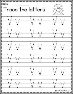 trace the letters worksheet for children to practice handwriting and writing with their own hands