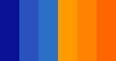 an orange and blue color scheme