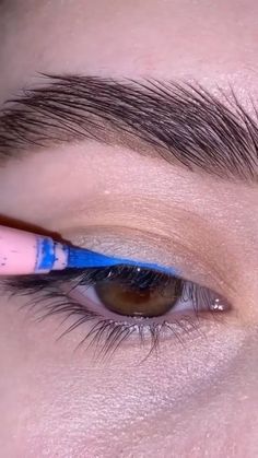 Blue Eyeliner Looks, Lipstick Nail, Electric Love, Vegan Lipstick, Blue Liner, Blue Eyeliner, Graphic Liner, Eyeliner Looks, Eyeliner Tutorial