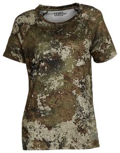 a women's camo t - shirt with short sleeves