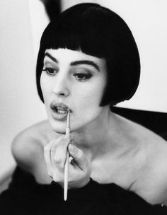 Monica Bellucci, short, blunt hairstyle with fringe Beauty Definition, Bellucci Monica, Black Bob, Bob Hairstyles With Bangs, Italian Actress, Monica Bellucci, White Photo, Short Bob, Bobs Haircuts