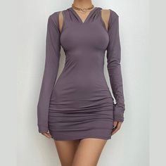 Please refer to our sizing chart for a guideline when choosing a size. 5 business days order processing time. 90% polyester 10% spandex Non-stretch Solid Color Mini Dress For Date Night, Solid Color Ruched Bodycon Dress For Spring, Trendy Long Sleeve Solid Color Bodycon Dress, Fall Mini Length Ruched Bodycon Dress, Trendy Stretch Mini Dress, Casual Solid Color Mini Length Long Sleeve Dress, Casual Solid Color Mini Long Sleeve Dress, Non-stretch Long Sleeve Solid Color Bodycon Dress, Trendy Solid Color Mini Dress For Date Night