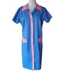 Nwt Vintage Ilgwu Polyester/Cotton Blend, Front Button Down & Front Hip Patch Pockets, Day Dress In Excellent Condition With Exception Of Missing Belt. Measurements: Bust 42"/Waist 40"/Hips 41"/Length 40.5" Retro Blue Button-up Dress, Day Dress, Vintage Clothing, Day Dresses, Patch Pocket, Vintage Dresses, Red And Blue, Vintage Ladies, Vintage Outfits