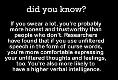 Curse Words, Thoughts And Feelings, Did You Know, Feelings