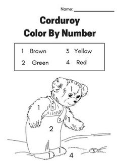 the color by number book is filled with teddy bears