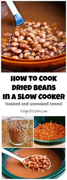 how to cook fried beans in a slow cooker with instructions for cooking and baking