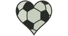 a black and white soccer ball in the shape of a heart