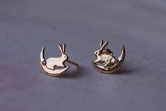 Moon Bunny Earring Moon Bunny, Sofia Zakia, Bunny Jewelry, Gold Bow Tie, Diy Jewelry Pendants, The Sweetest Thing, Bunny Earrings, Sweetest Thing, Bunny Tail