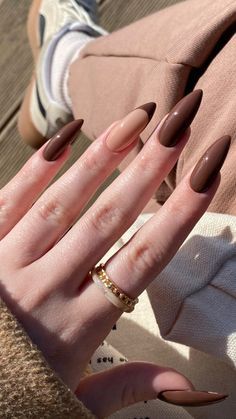 Brown Nail, Makijaż Smokey Eye, Neutral Nails, Brown Nails