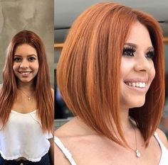 20 Red-Hot Hair Colors and Styles - Color - Modern Salon Red Bob Hair, Angled Bob Haircuts, New Short Hairstyles, Short Haircut Styles, Hot Hair Colors, Choppy Bob Hairstyles, Trendy Short Haircuts, Short Hairstyles For Thick Hair, Corte De Cabelo Masculino