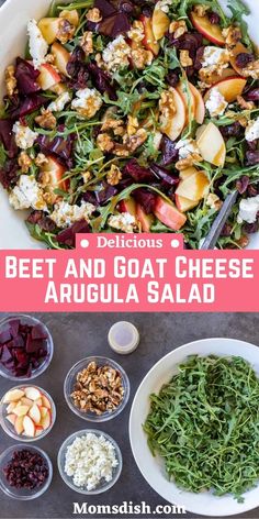 beet and goat cheese arugula salad with apples