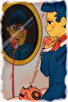 an image of a cartoon character talking on the phone