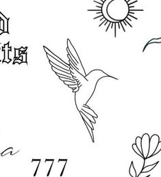 some birds and flowers on a white background with the words written in black ink above them