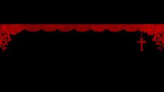 a black and red wallpaper with a cross on it's side, in the dark