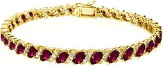 Amazon.com: B. BRILLIANT Gold Flashed Sterling Silver Synthetic Ruby Marquise-cut Tennis Bracelet for Women Girls with Jewelry Gift Box: Clothing, Shoes & Jewelry Tennis Bracelet With Gemstone Accents As Gift, Gift Tennis Bracelet With Gemstone Accents, Red Jeweled Bracelets As Gift, Red Jeweled Bracelets For Gift, Formal Birthstone Bracelets, Anniversary Bracelet With Gemstone Accents, Red Bracelet Jewelry For Birthday Gift, Gold Bracelets With Gemstone Accents As Gift, Birthstone Bracelets For Jewelry Making