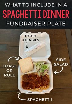 what to include in a spaghetti dinner fundraiser plate