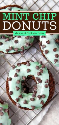 Have some Mint Chip Donuts! Topped with mint chip frosting, this chocolate baked donut recipe is a wonderful St. Patrick's Day treat. You'll be craving this easy St. Patrick's Day dessert again and again! Chocolate Donuts Baked, Mint Frosting, Homemade Donuts Recipe, Baked Donut Recipes, Breakfast Goodies, Slow Cooker Desserts, Mint Chocolate Chip, Dessert Aux Fruits