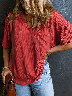 Women's Twisted Threaded Short-Sleeved T-Shirt Redwood Casual  Half Sleeve Polyester Plain  Slight Stretch Spring/Summer/Fall Women Clothing, size features are:Bust: ,Length: ,Sleeve Length: Boho Picnic, Y2k Butterfly, Butterfly Blouse, Work Formal, Coachella Dress, Styles Summer, Beach Tropical, Skirt Floral, Fall Birthday