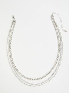 FIT 19” diameter. MATERIALS + CARE Base metal. . Imported. DETAILS Layered rhinestone link design. Silver tone finish. The best plus size women's silver tone rhinestone link layered necklace necklaces in silver. Link Design, Fitted Wedding Dress, Layered Necklace, Design Silver, Bra Cups, Base Metal, Layered Necklaces, Diamond Necklace, Silver Tone